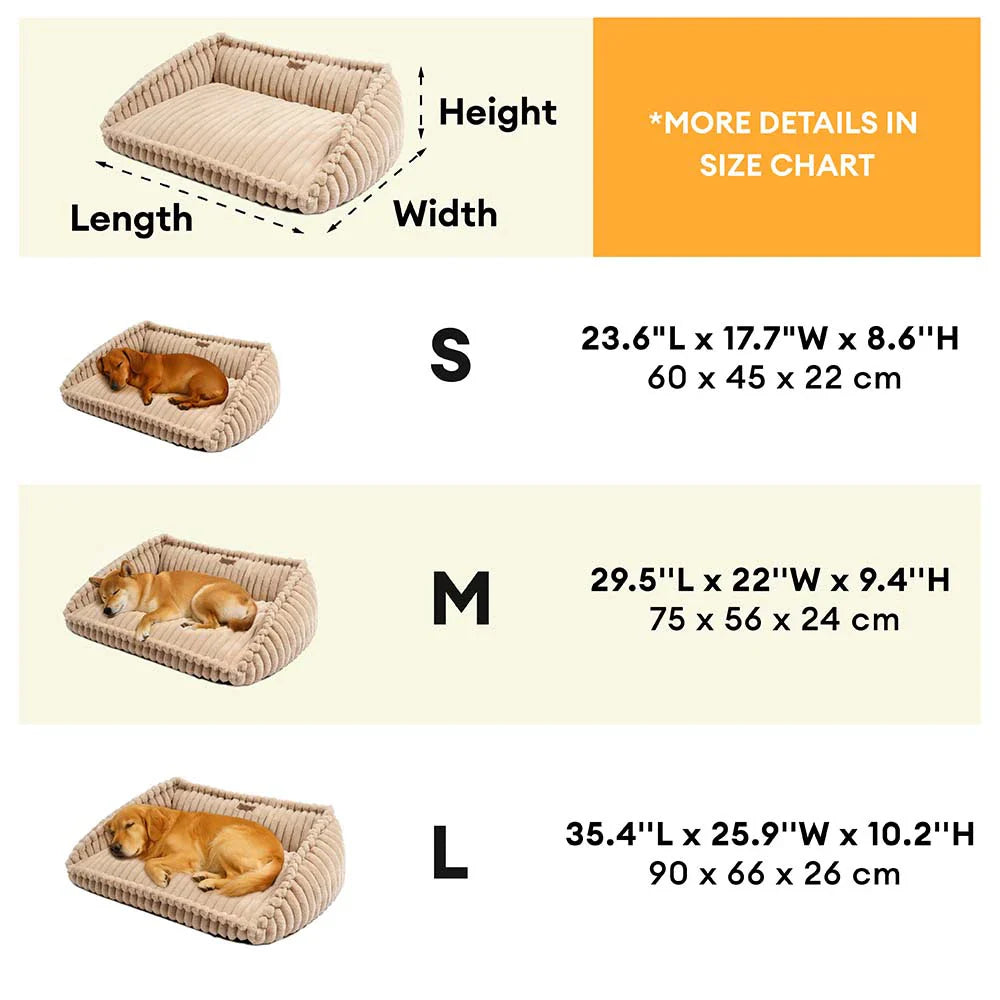 Plush Warmth Removable Orthopedic Wedge Bolster Dog Sofa Bed - CozySlope