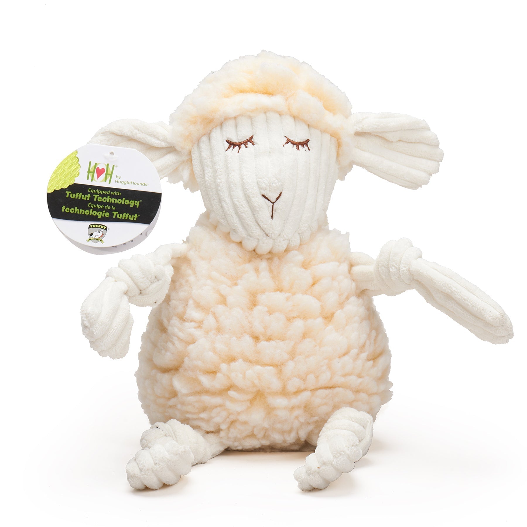 HuggleHounds Louise Lamb  Plush Dog Toy