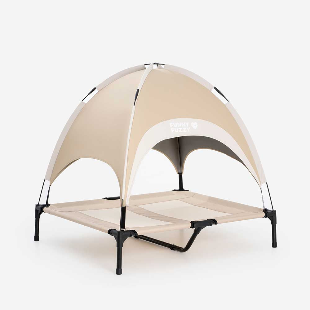 Multi-Functional Breathable Outdoor Cooling Elevated Dog Bed with Canopy Raised Dog Bed Dog Cot for Camp - PawAir