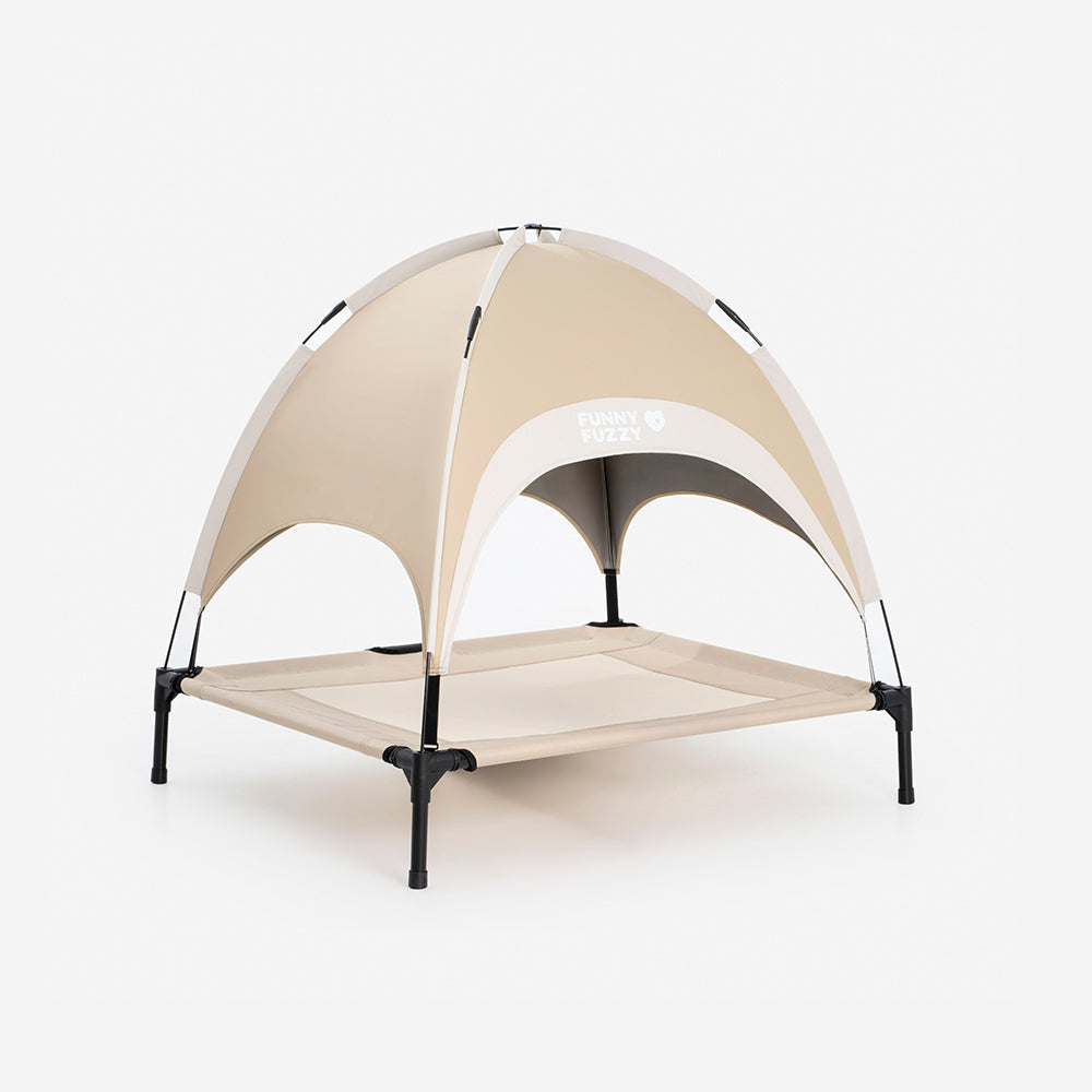 Multi-Functional Breathable Outdoor Cooling Elevated Dog Bed with Canopy Raised Dog Bed Dog Cot for Camp - PawAir